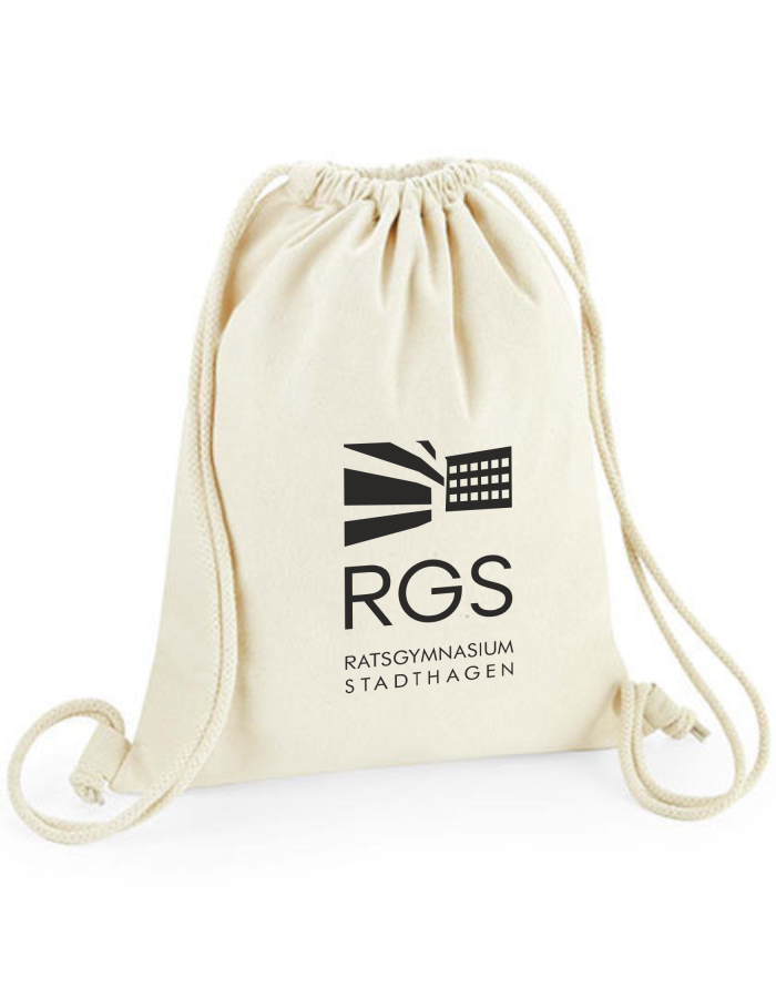 RGS Baumwollbeutel Natural Druck schwarz
