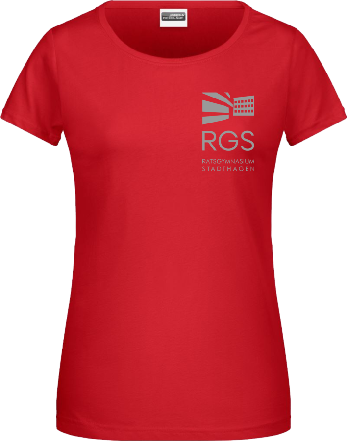 RGS Bio Shirt Damen Red Druck Hellgrau 
