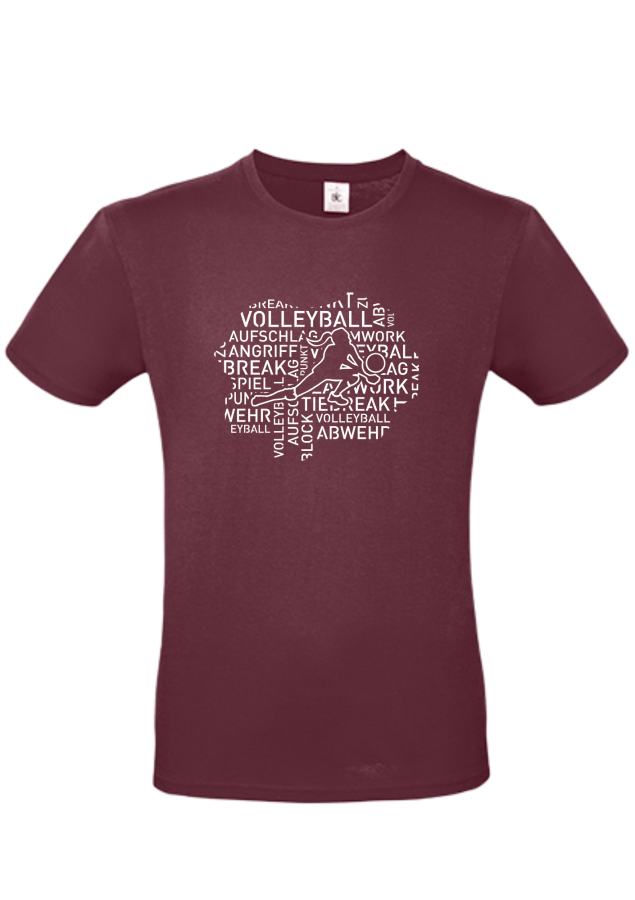 T-Shirt Volleyball Words Woman burgund