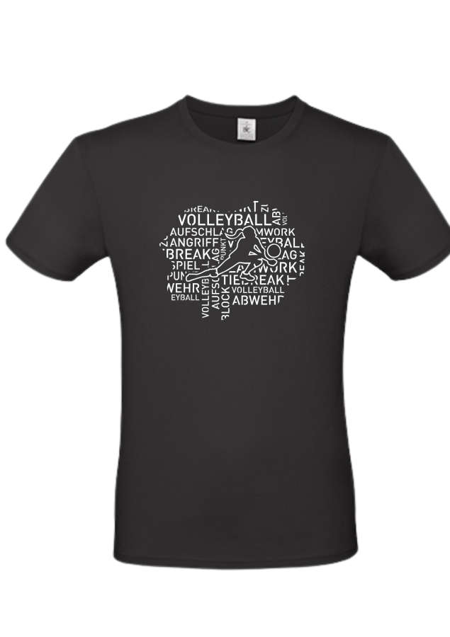 T-Shirt Volleyball Words Woman schwarz