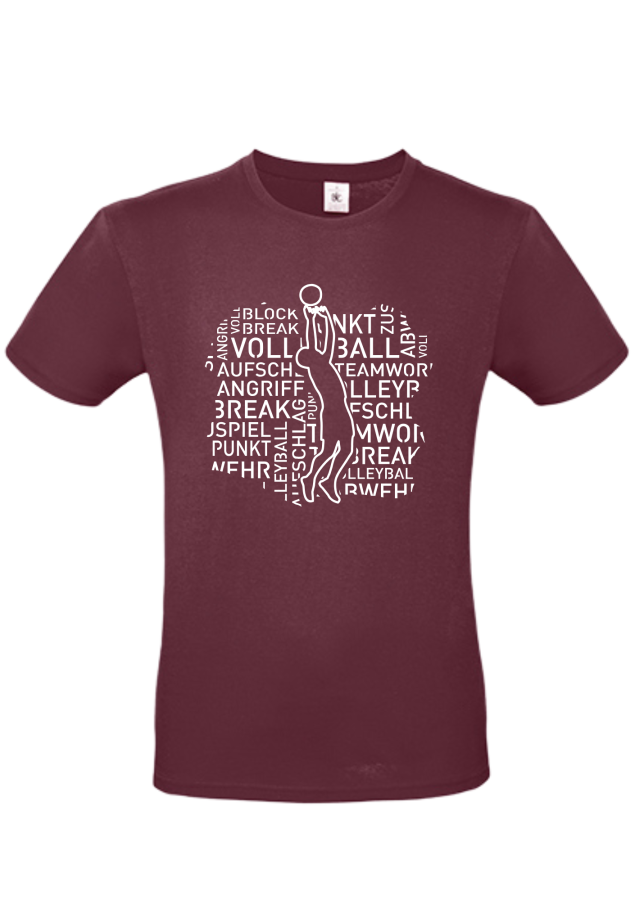 T-Shirt Volleyball Words Men burgund