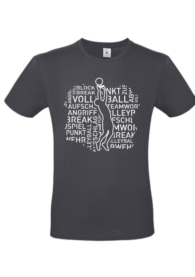 T-Shirt Volleyball Words Men dunkelgrau