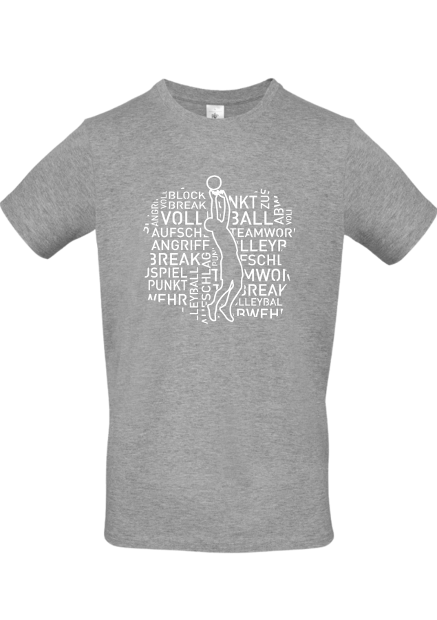 T-Shirt Volleyball Words Men hellgrau meliert