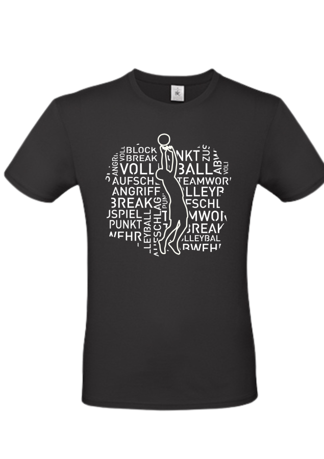 T-Shirt Volleyball Words Men schwarz